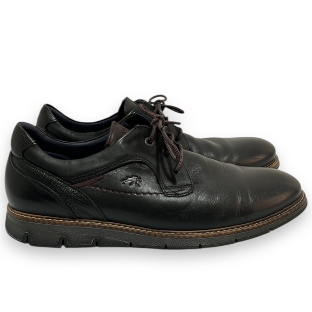 Fluchos Kiro F0979 Black Lace Up Dress Shoes Leather Men's US 10 / 10.5 EU 43
